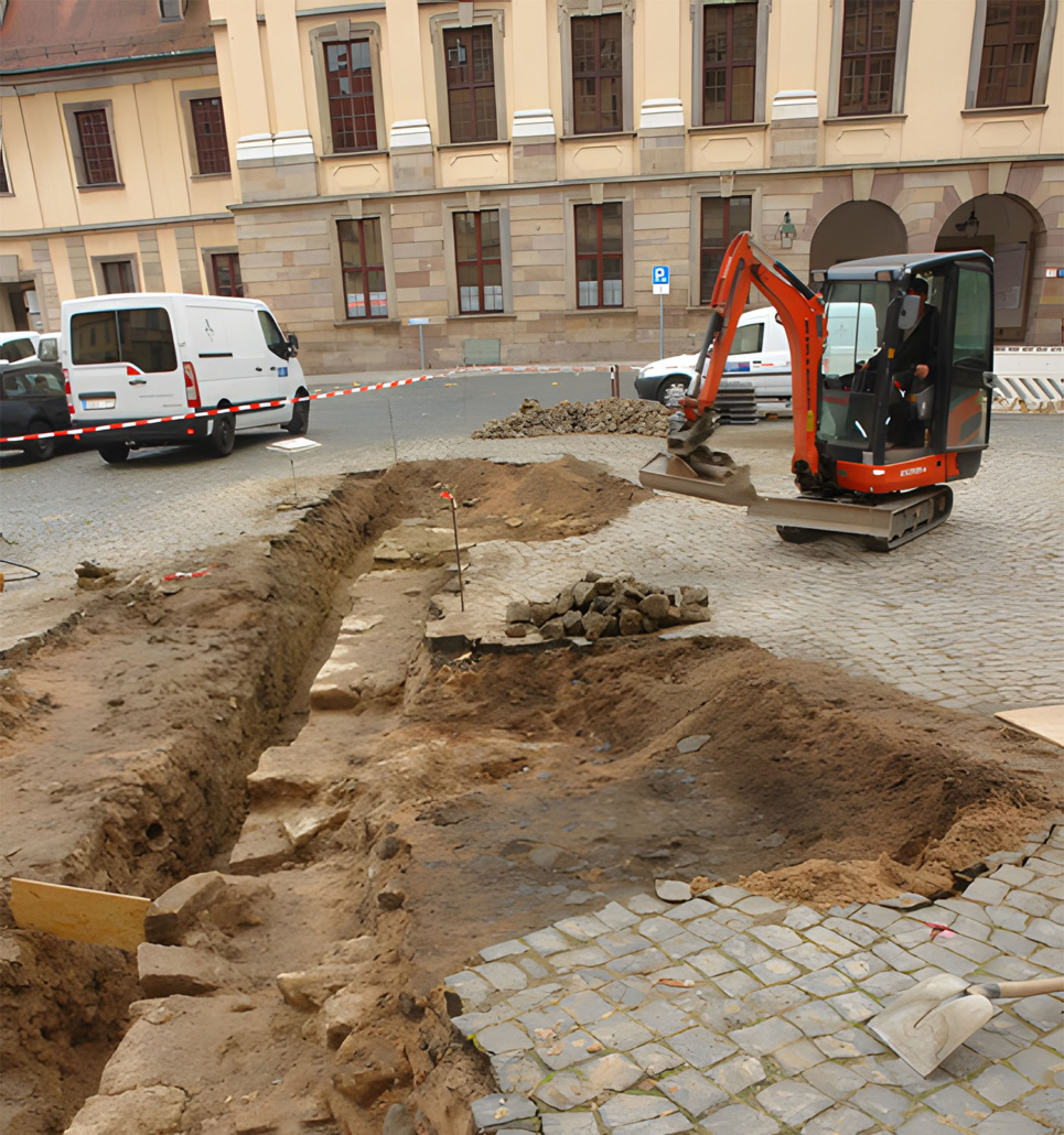 Ausgrabung der Mittelalterlichen Stadtmauer im Fuldaer Schlosshof