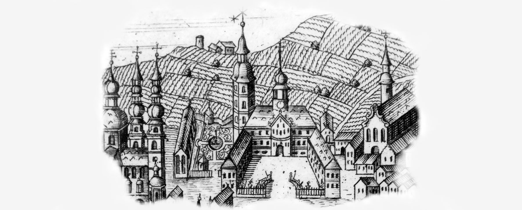 Kupferstich des Fuldaer Stadtschlosses von Johann H. Salver um 1729